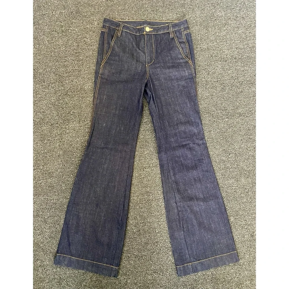 Tory Burch‎ High Waisted Flare Blue Jeans Womens 27x34 Indigo Designer Boho Prep